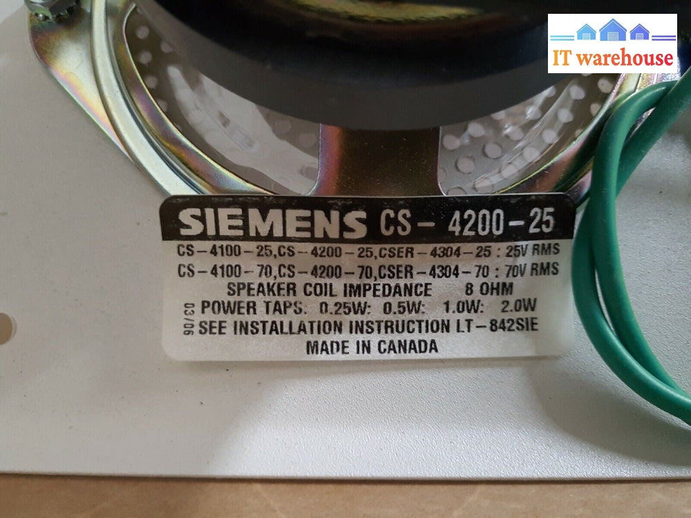 - 6x NEW INDOOR Siemens CS-4200-25 Speakers and Accessories Fire Alarm System