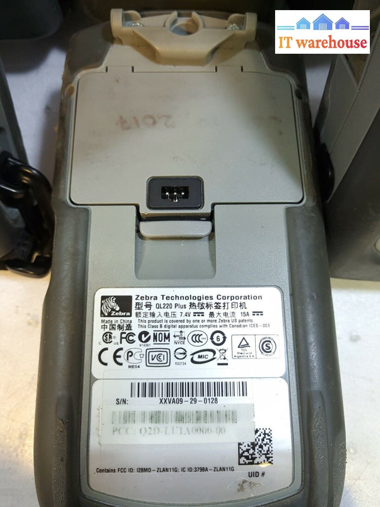 - 6x Zebra QL220 Plus Portable Mobile Thermal Printer W/ Battery & ONE Charger