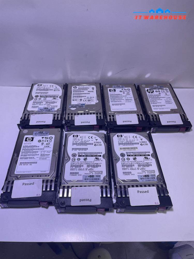 7 x HP 2.5 inch 146GB SAS 10k/15k hard drive + Tray 500223-001