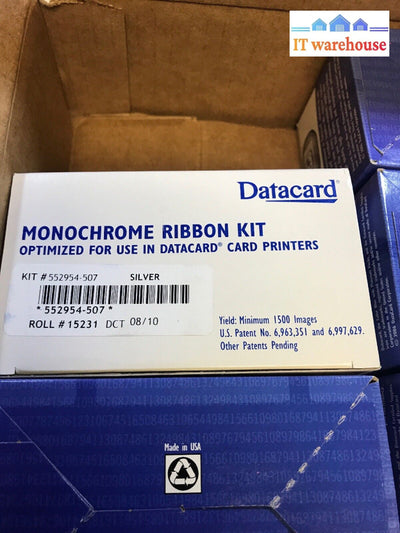 7X Black Monochrome Ribbon For Datacard 552954-507(Replace 552954-701) 1500 Pin