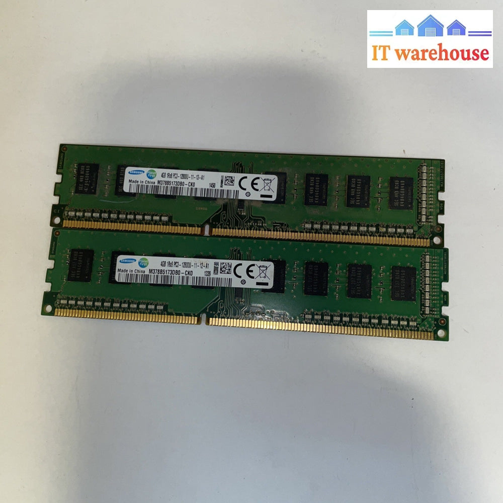 ✅ 8GB (2x4GB) 1RX8 PC3-12800U-11-13-A1 DDR3-1600MHz Desktop RAM M378B5173DB0-CKO