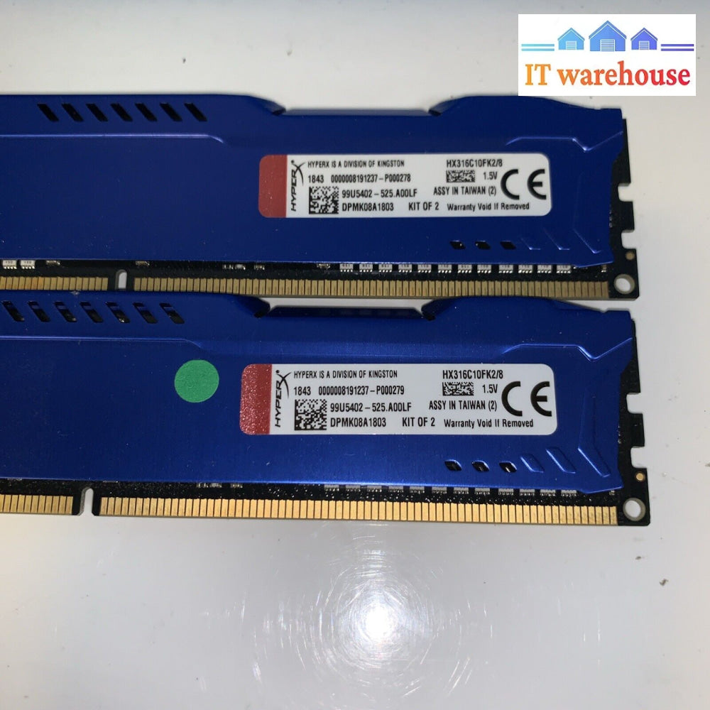 8Gb (2X4Gb) Kingston Hyperx Fury Hx316C10Fk2/8 Ddr3 Lp 1600Mhz Desktop Ram Kit