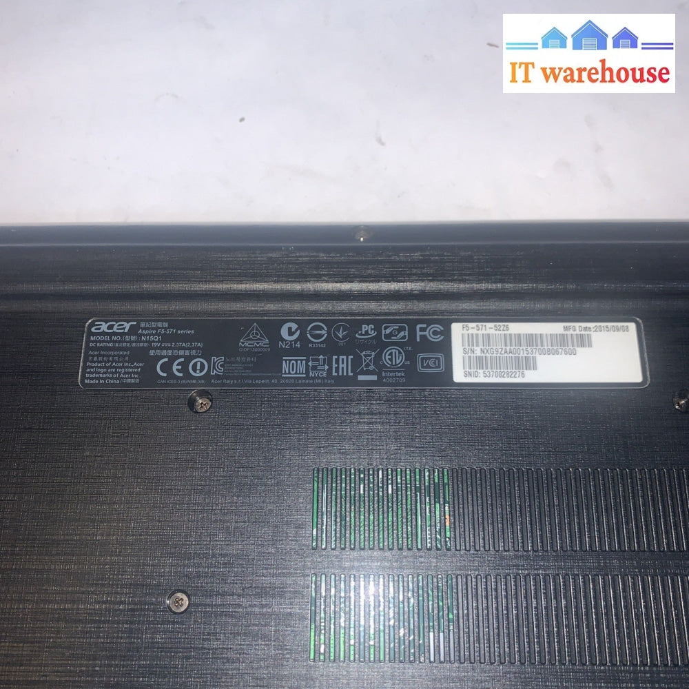 Acer Aspire F F5-571-52Z6 i5-5200U 15.6" Full HD 8GB 1TB HD Win10 (dead battery)