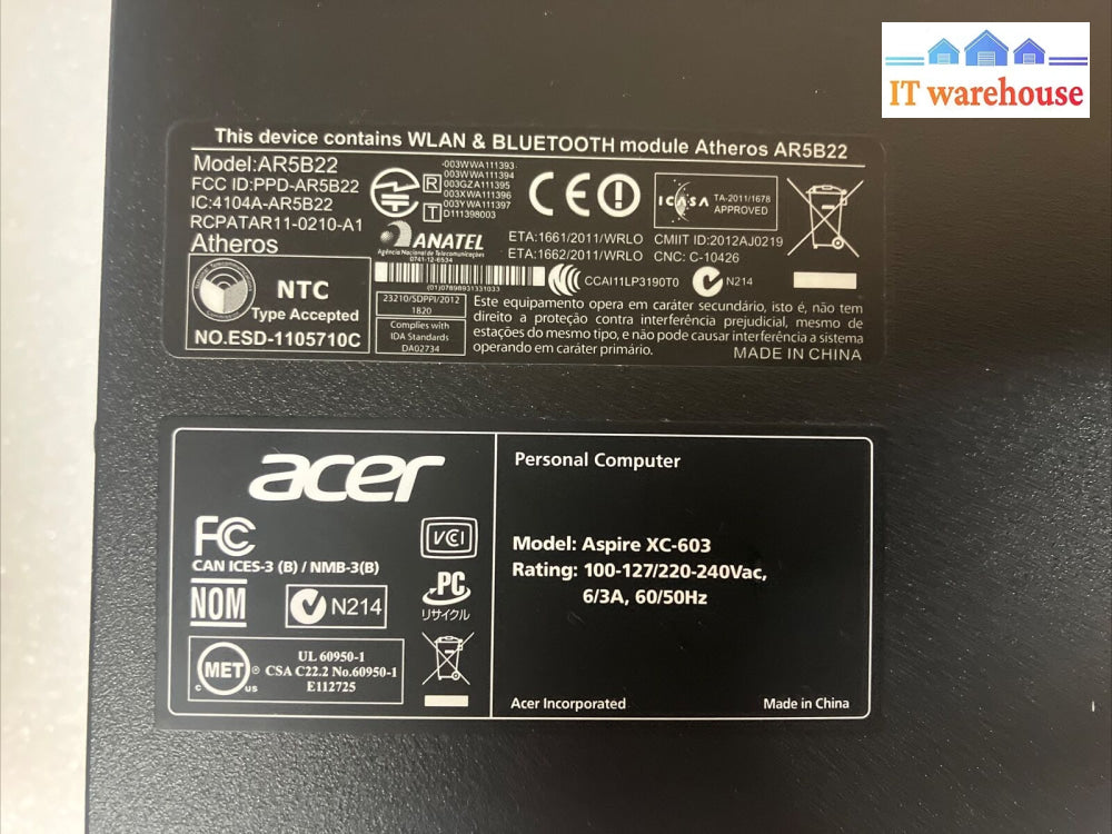 Acer Aspire X Axc-603-Er12 Sff Pc Intel J1900 Cpu / 8Gb Ram 1Tb Hdd Win 10 ~