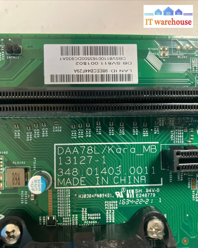 Acer Daa78L/Kara_Mb Ddr3 Socket Fm2 + Motherboard With Amd A10-7800 Cpu & Plate ~