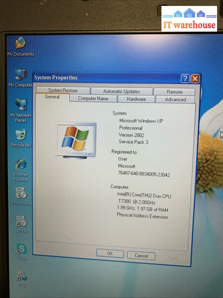 Acer Travel Mate 6592 C2D T7300 2GB 750GB Windows xp pro sp3 (one key defective)