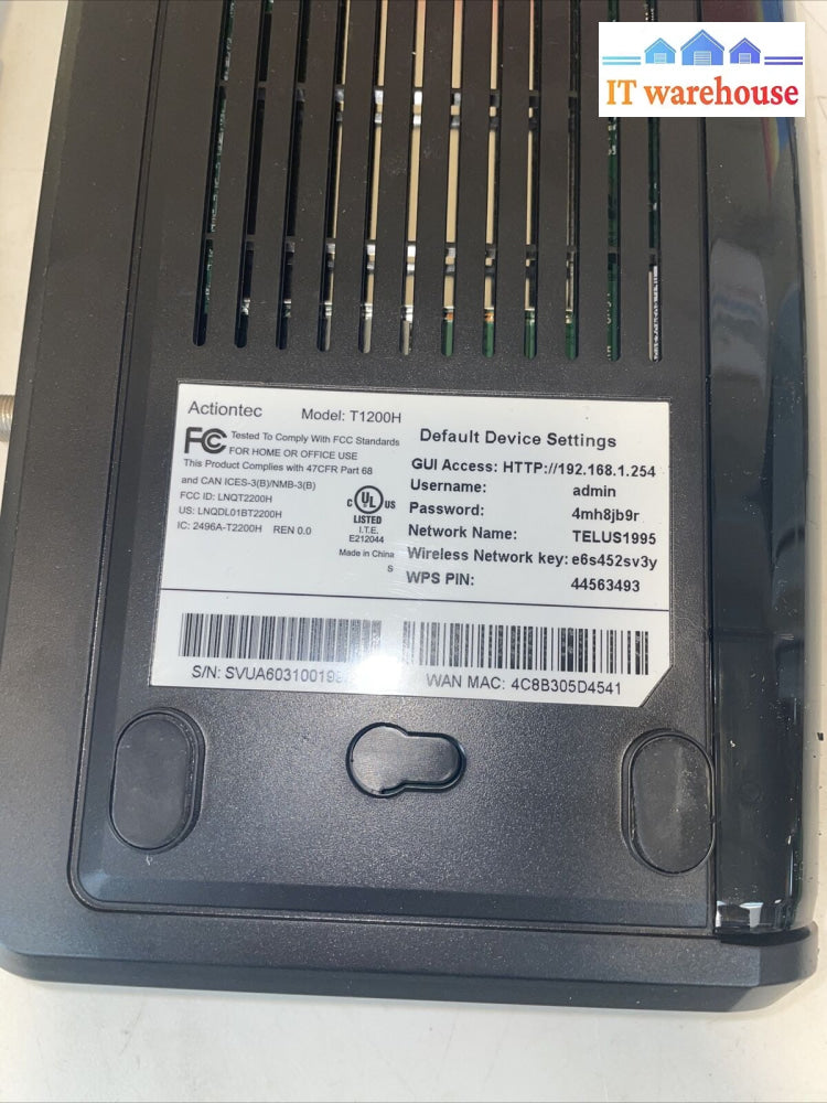Actiontec Model T1200H