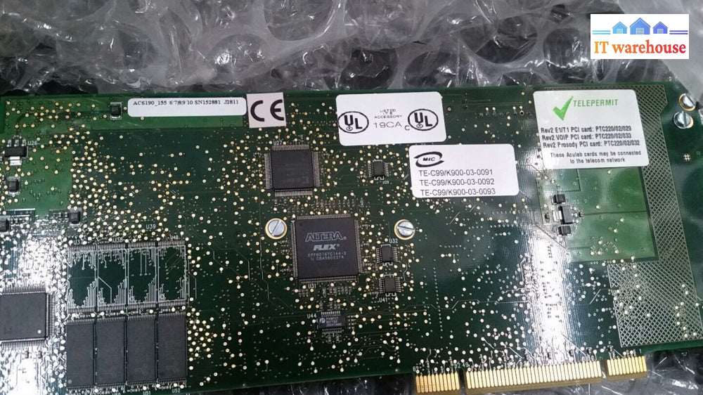 Aculab Ac6190 Prosody X Pci Card 4X Rj45 W/ Ac6311 Pmx + Ac6400 Card