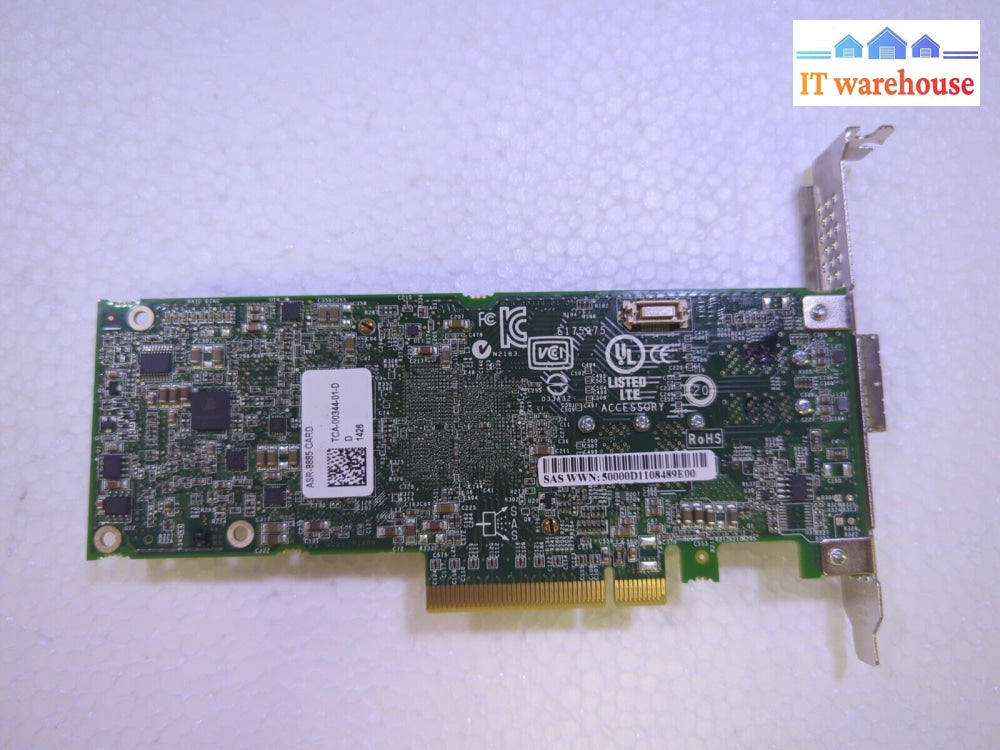 - Adaptec Series Asr-8885 12Gb/S Sas Pci-E Controller Card Pca-00344