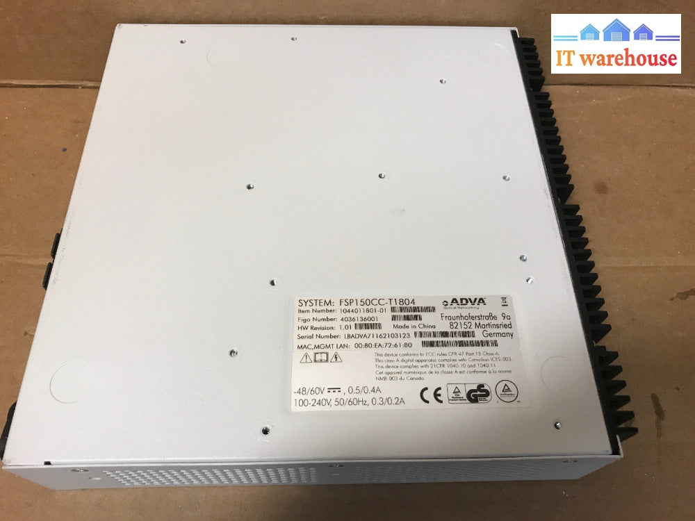 Adva Etherjack FSP 150CC-T1804 1044011801-01 AC Powered 4036136001 Rev 1.01