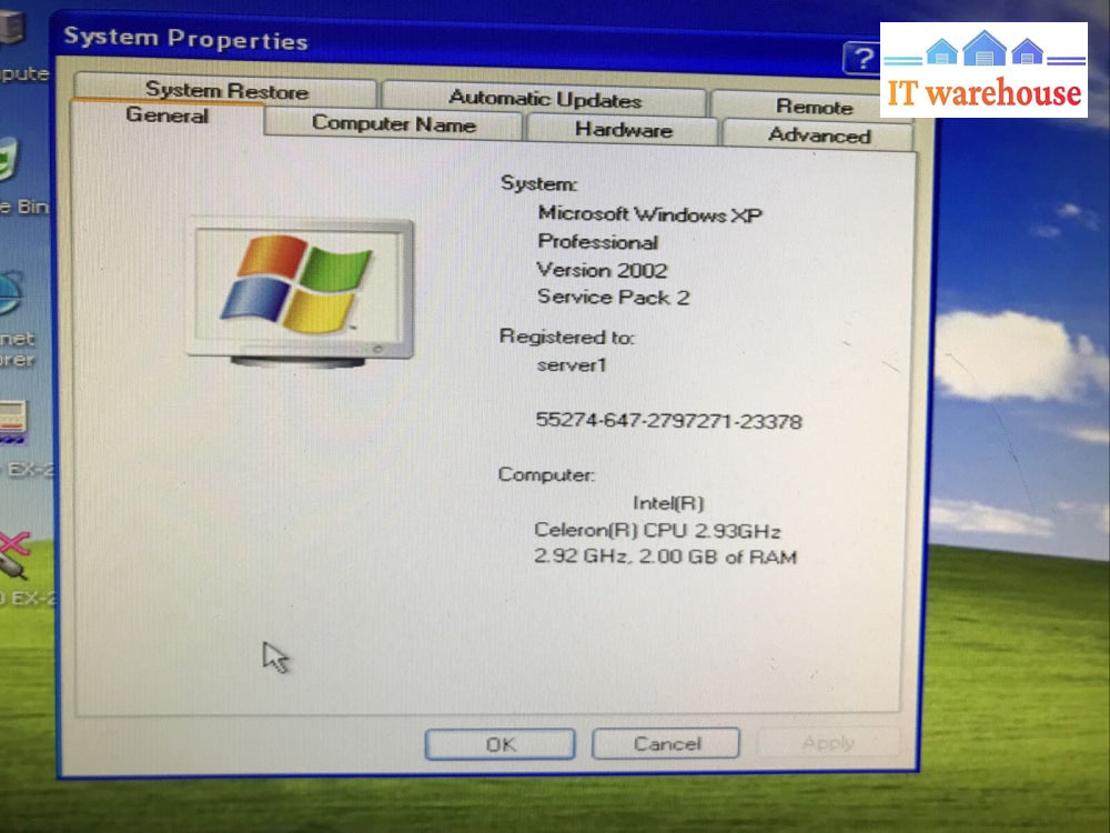 Aopen Desktop Intel Celeron D 2.93Ghz 2Gb Ram 250Gb Hdd Winxp