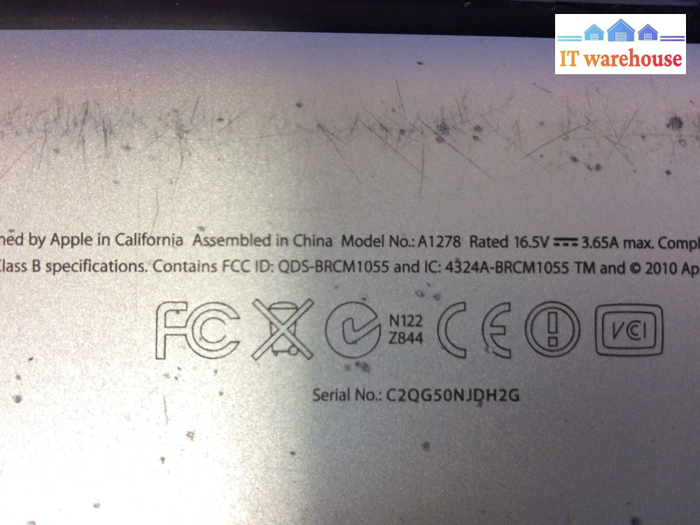Apple MacBook Pro A1278 13”Laptop i5-2415M 2.3GHz No RAM & HDD For parts(as is)