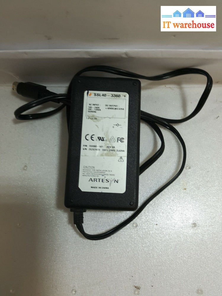 - Artesyn Ssl40-3360 703360-501 48V 0.625A 3Pin Adapter