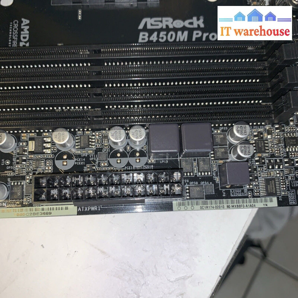 ASRock B450M PRO4 R2.0 AM4 AMD B450 SATA 6Gb/s Micro ATX AMD Motherboard (no I/O