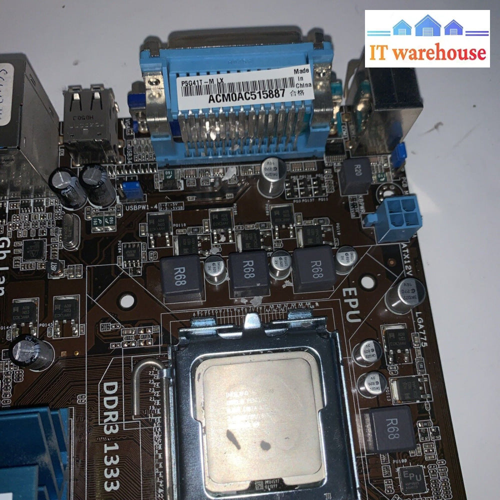 ASUS P5G41T-MLX Intel LGA 775 DDR3 MOTHERBOARD + IO plate + cpu/ram