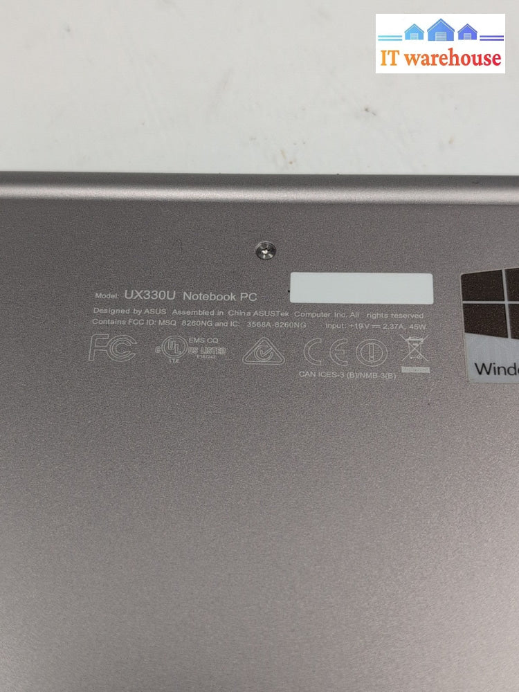 Asus UX330U 13'' Laptop i5-7200U CPU/8GB RAM /256GB SSD /WIN 11 (Battery Dead) -