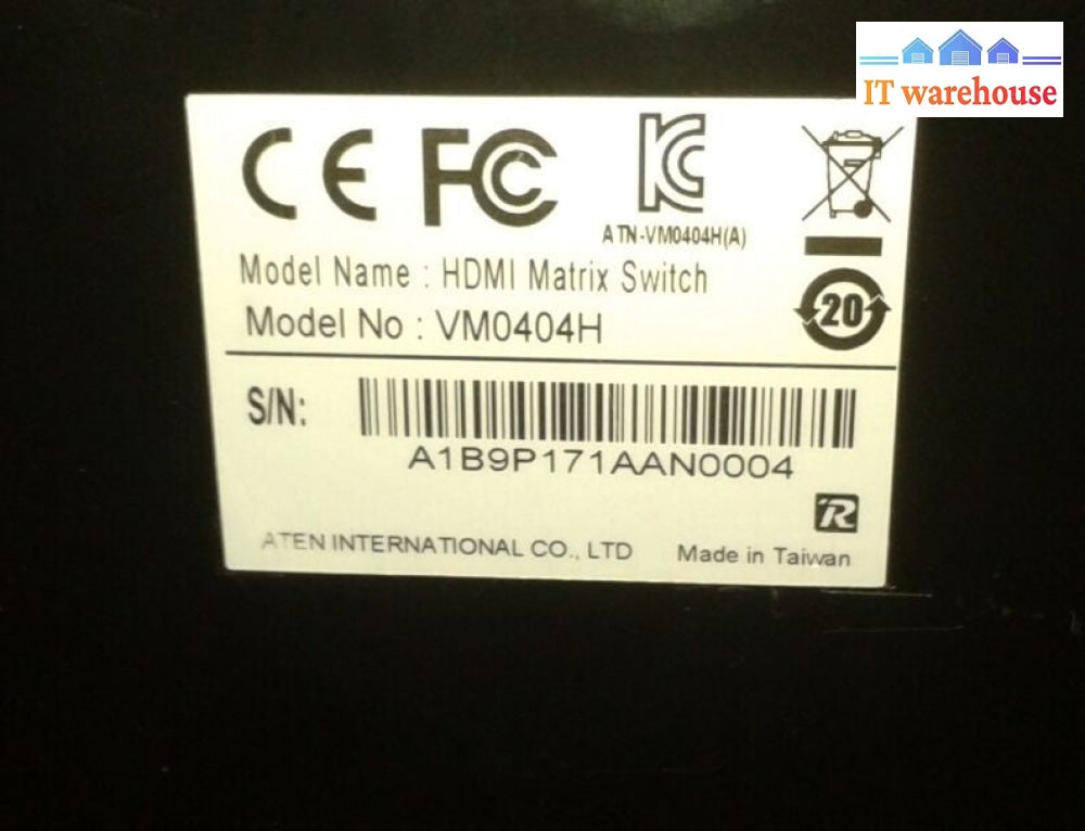 Aten Vancryst Vm0404h Hdmi Switch 4X Hdmi Type A Digital Audio/video In