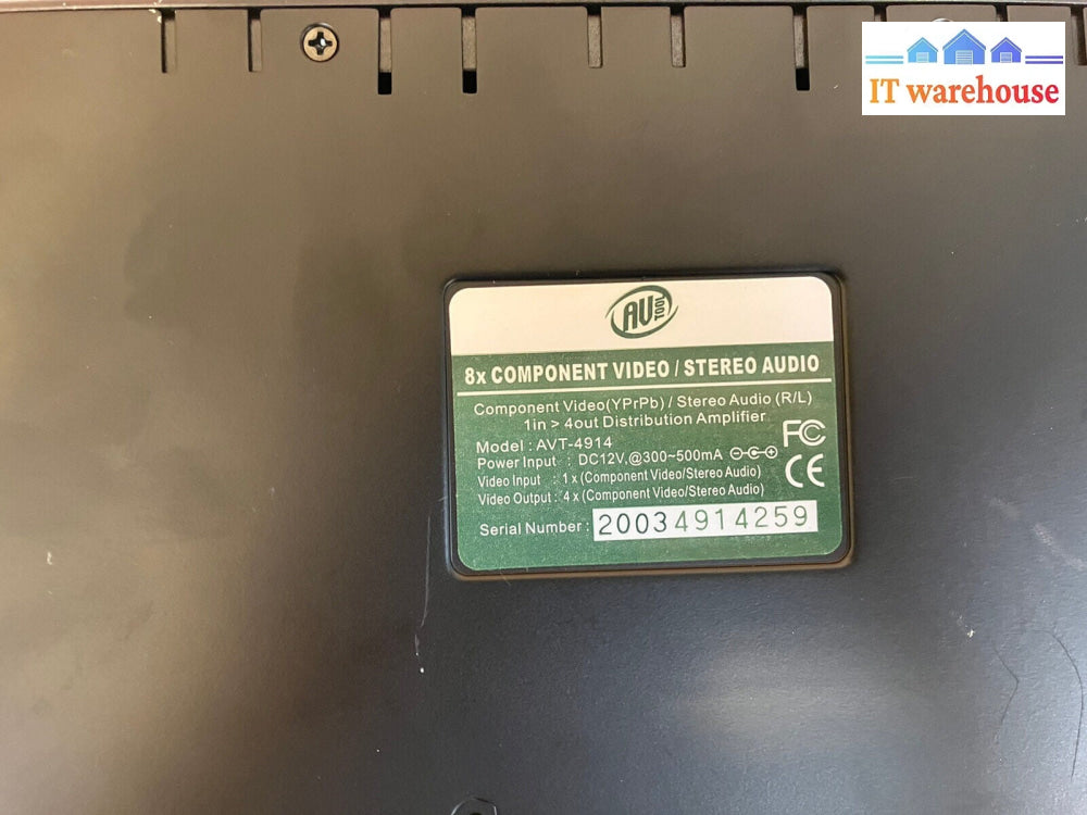 ~AV TOOL AVT-4914 HDTV Component Video Stereo Audio x4 DA Distribution Amplifier