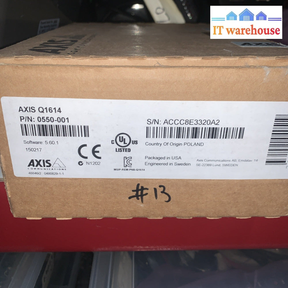 Axis Q1614 Network Surveillance Camera Color 0550-001 Day & Night 1280 x 960