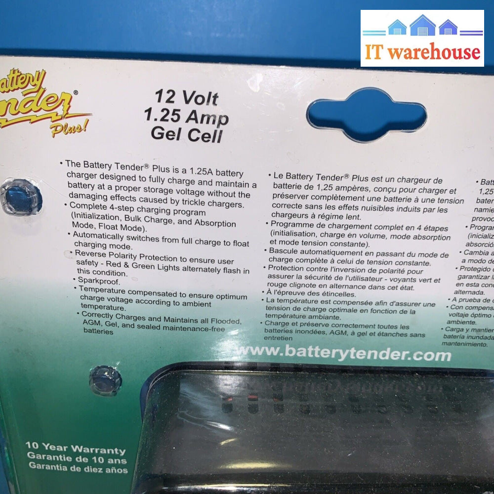 Battery Charger and Maintainer 12V 1.25 AMP Powersport Automatic Float Charger