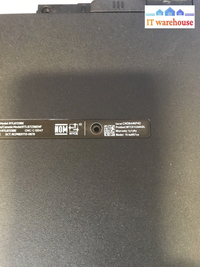 Bottom Case For Hp 15-Ba057Ca Amd Laptop