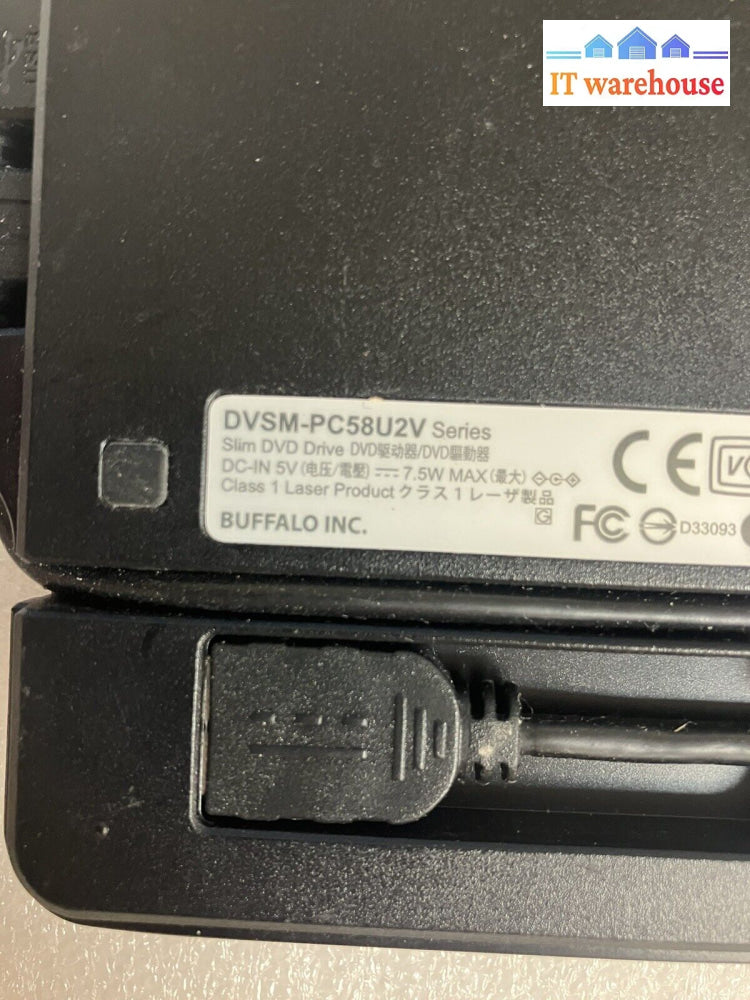 ~ Buffalo Dvsm-Pc58U2V 8X Ultra-Slim Portable Dvd Writer Burner Dvd±Rw