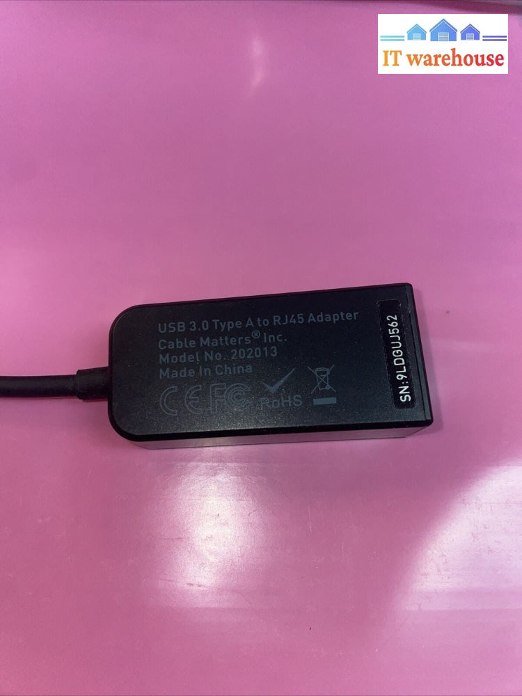 Cable Matters USB to Ethernet Adapter USB 3.0 Type A to RJ45 Adapter
