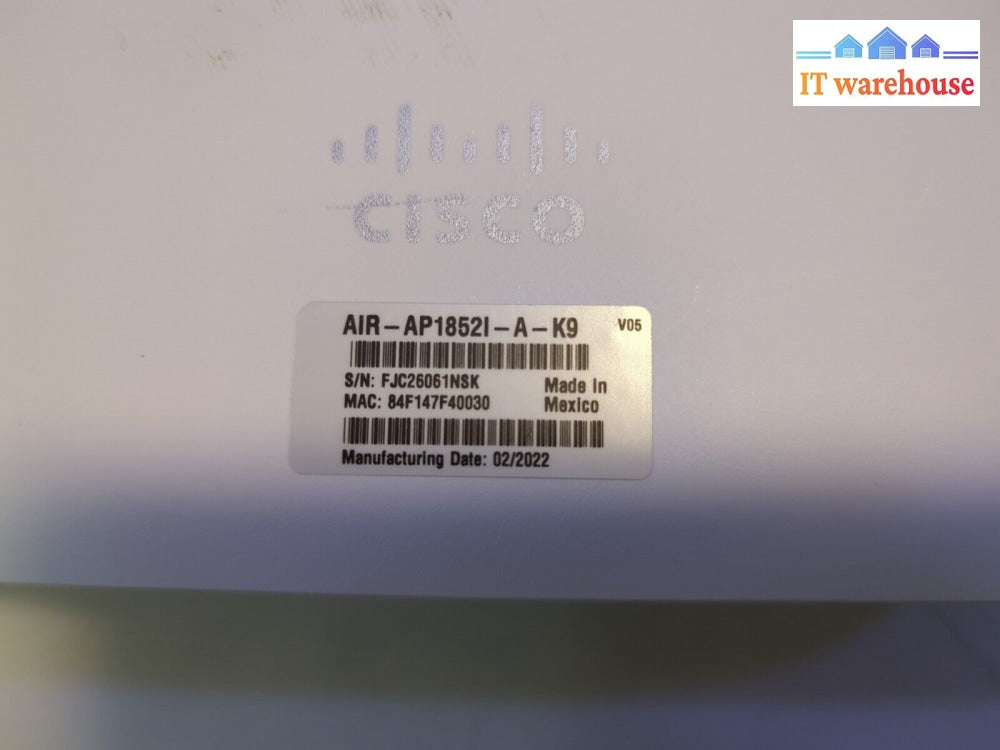 Cisco Air-Ap1852I-A-K9 Aironet 1852I Wireless Access Point W/Back Plate -