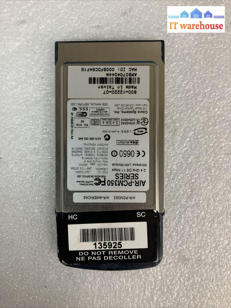 Cisco Aironet 350 Series Wireless Lan Network Adapter (Air-Pcm352) ~