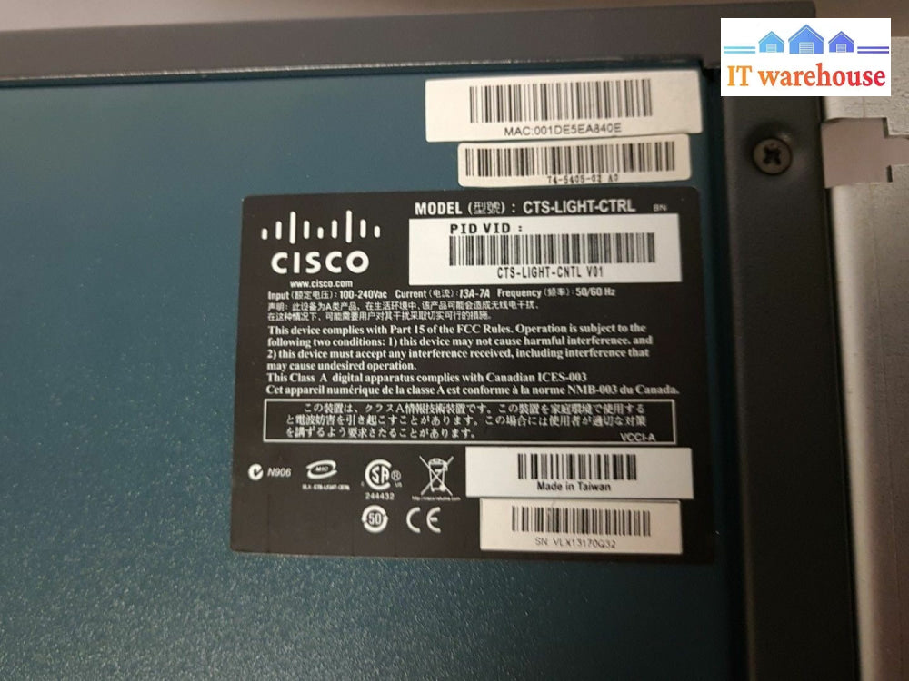 - Cisco Cts-Light-Ctrl Telepresence Light Controller Box W/Adapter &Power Cord