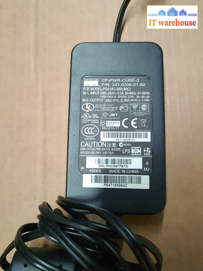 - Cisco Psa18U-480 Eadp-18Cb Power Supply For 7965 79Xx 48V 0.38A Ac Adapter