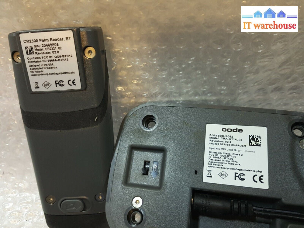 - CODE CR2300 CR2321 PALM BARCODE READER WITH CHARGING STATION CRA-A114