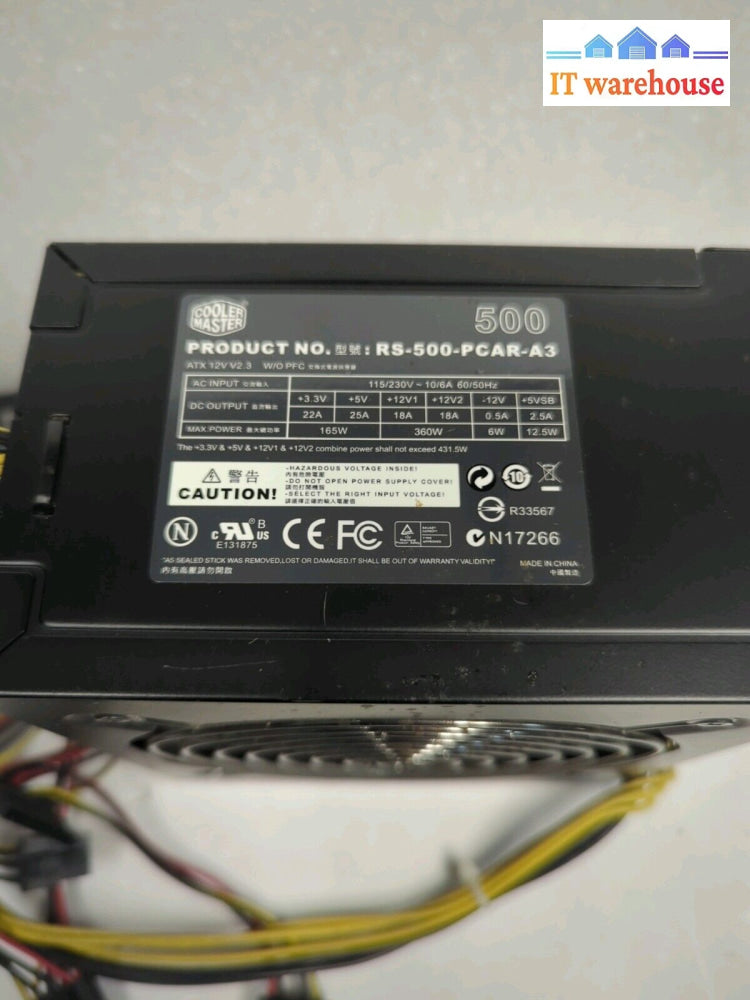 Cooler Master 500W RS-500-PCAR-A3 ATX Power Supply (1x 6PIN PCIE 4 + 4 CPU)