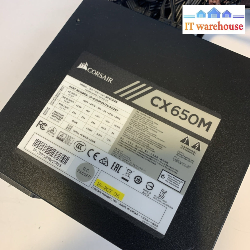 Corsair CX Series CX650M 650W Power Supply - (24/8/four 6 + 2 PCIE)