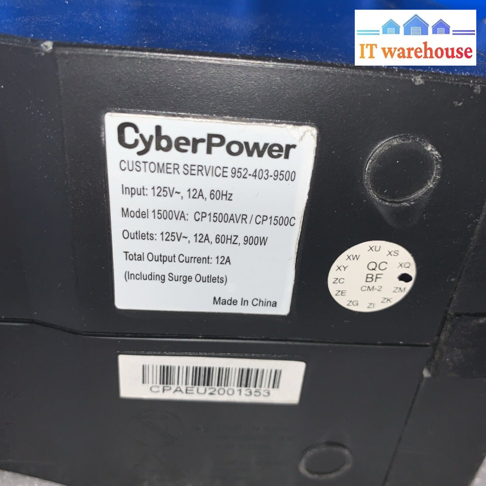 Cyber Power 1500Va - Cp1500Avr Cp1500C / 900W 8 Outlets (No Battery)