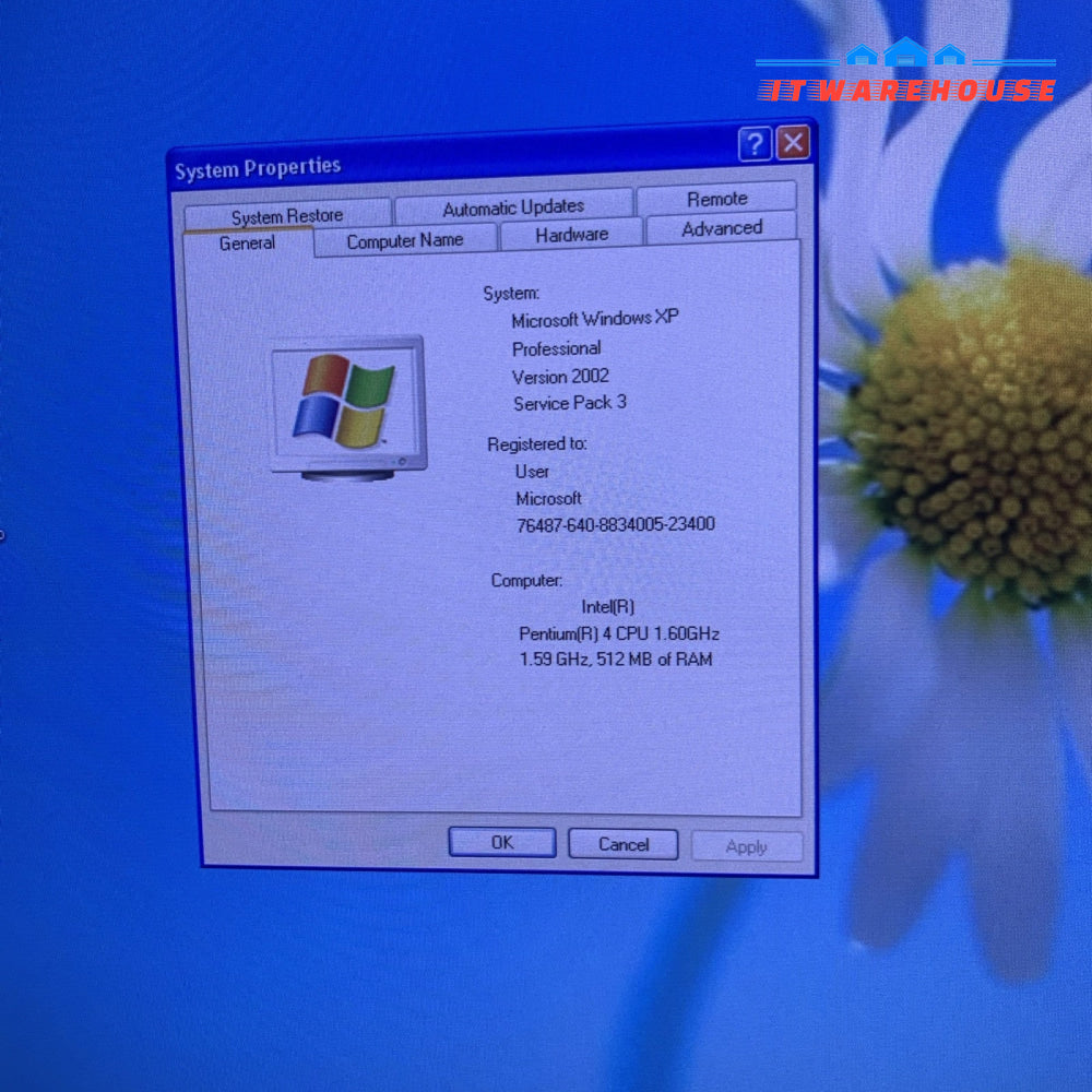Dell Dimension 4300 P4 1.6GHZ 512MB 160GB WINDOWS XP SP3 1920X1200