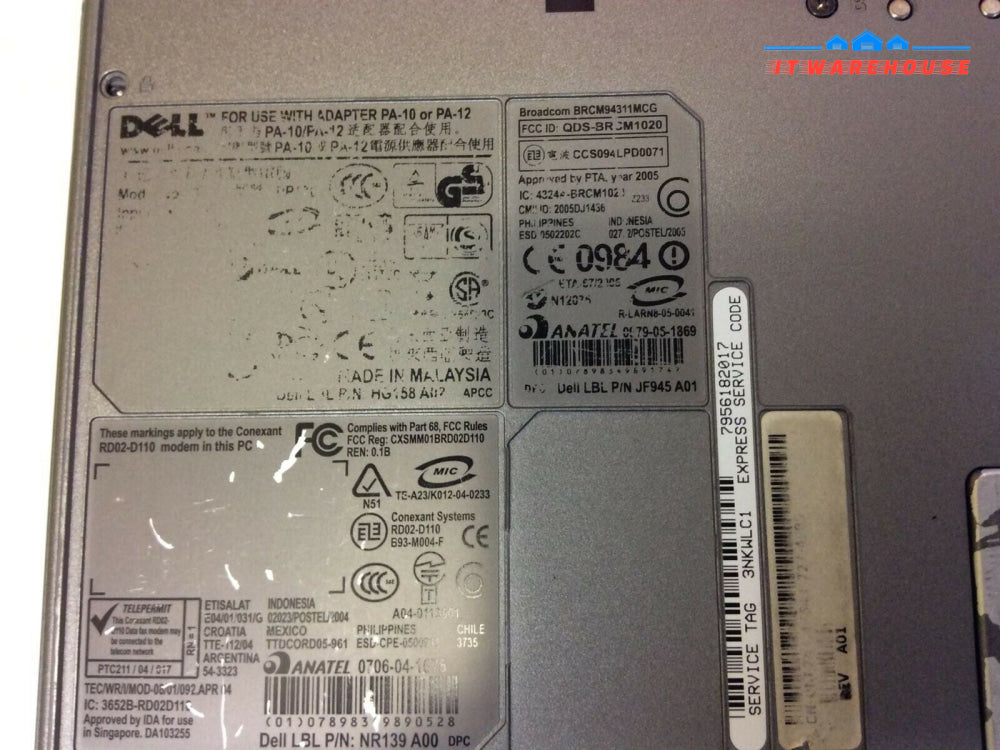 Dell Latitude D520 14”Laptop Intel Core Duo 1.0GHz 1GB RAM No HDD With Caddy