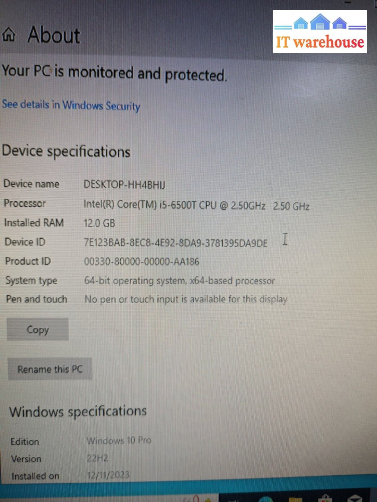 Dell Optiplex 3040M Micro Pc I5-6500T 12Gb Ram 480Gb Ssd Gigabit Win 10 Pro -