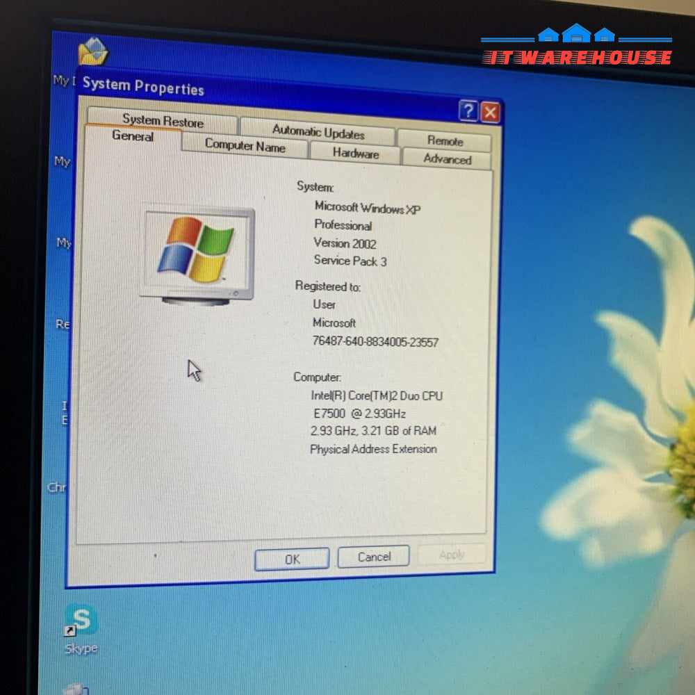 Dell OptiPlex 780 Desktop Intel C2D E7500 CPU / 4GB RAM / 250GB HD/ Win XP SP3