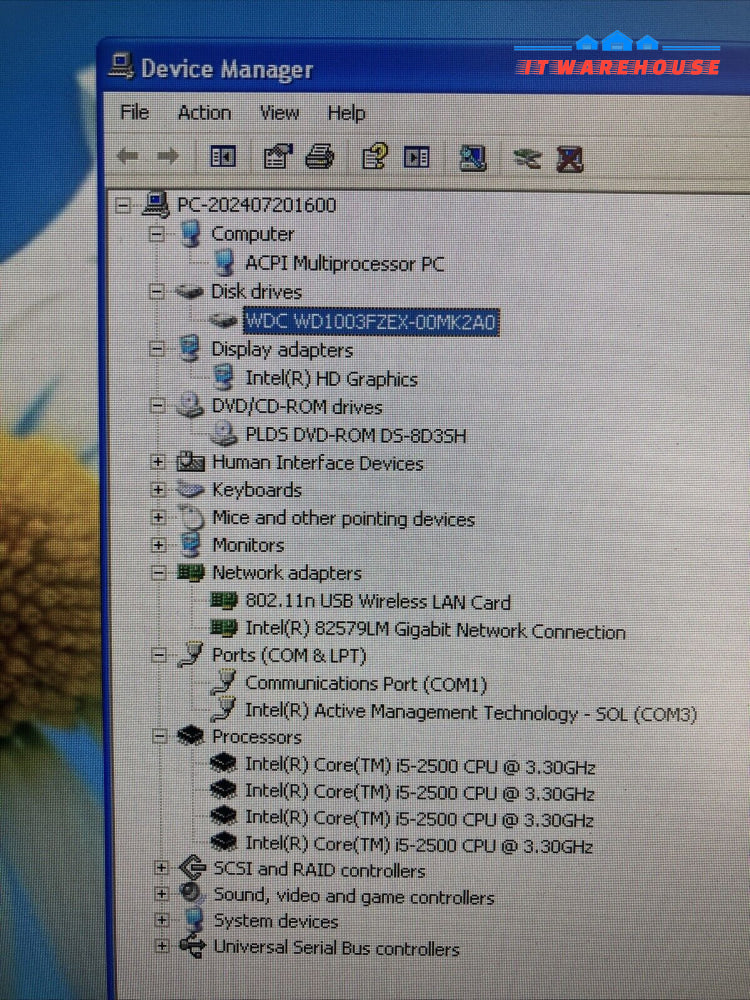 Dell Optiplex 990 D03S Sff Desktop Intel I5-2500 Cpu / 4Gb Ram 1Tb Hdd Xp ~