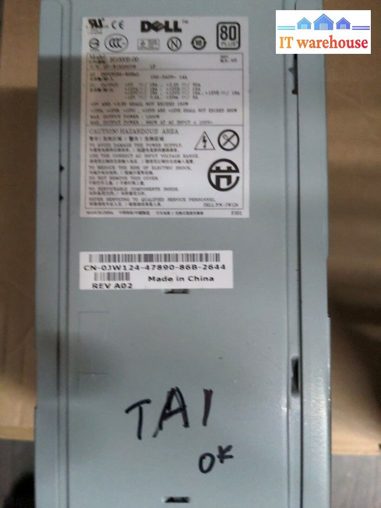 Dell Precision T7400 Power Supply 1000W (No Wire Harness) Jw124 H1000E-00