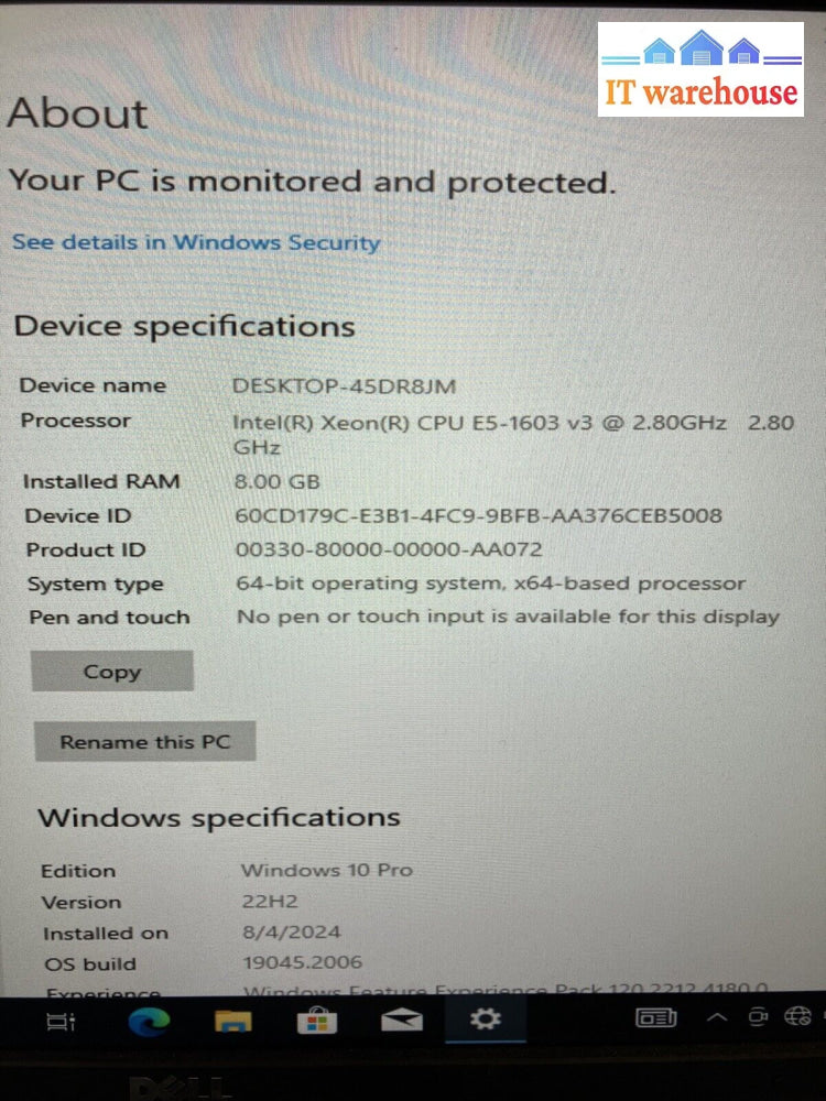 Dell Precision Tower 5810 Desktop Intel Xeon E5-1603V3 Cpu / 8Gb Ram 1Tb Hdd ~