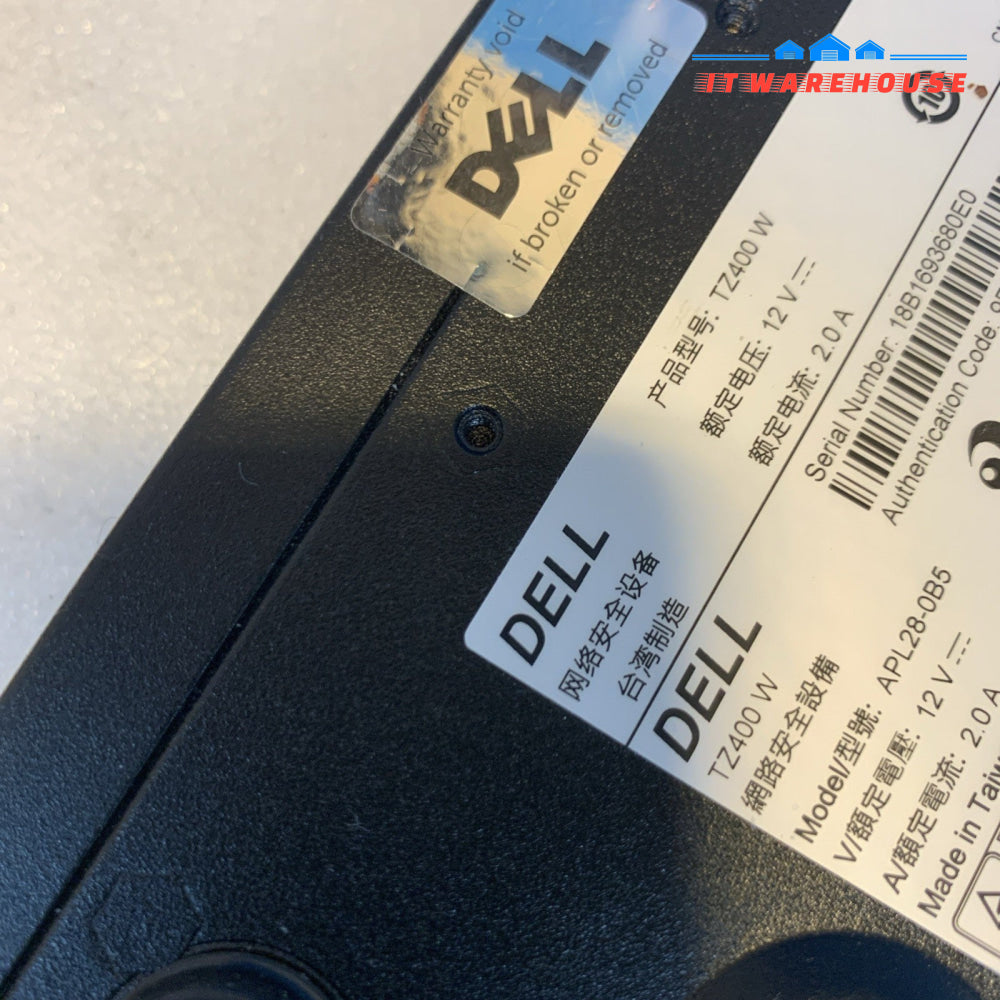 Dell SonicWall TZ400W Firewall Security Appliance w/ Ac Adapter (transferable)