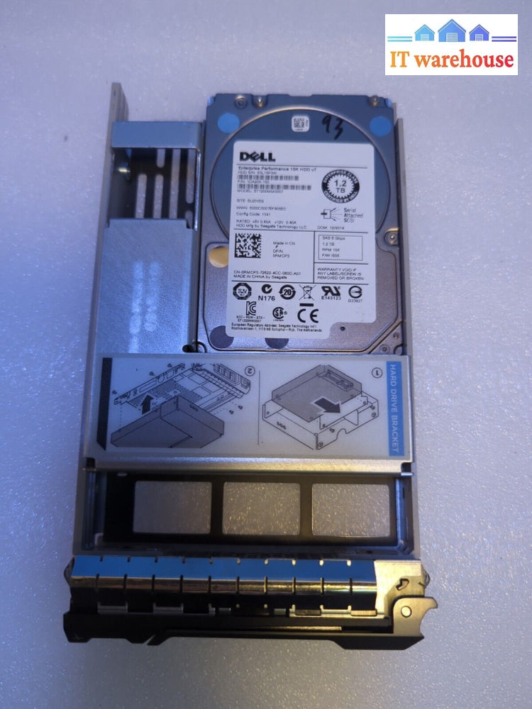 Dell Tmcp3 1.2Tb 10K 6Gbps Sas 2.5’ Hdd W/58Cwc Caddy -