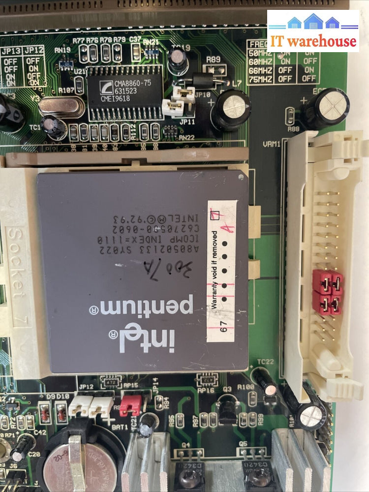 Elpina Topsearch 2196-2765 Socket 7 Motherboard W/ Cpu & 4X8Mb Edo Memory