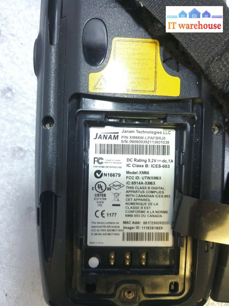 - (FOR PARTS) JANAM XM66 WINDOWS MOBILE 6.1 HANDHELD COMPUTER