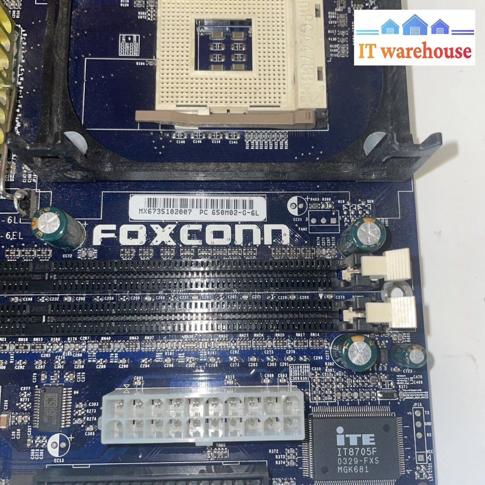 Foxconn 650M02-G-6L Socket 478 motherboard with audio, video, LAN. 1AGP, 3PCI