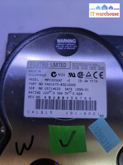 Fujitsu Mpc3032At 3.2Gb 3.5’ Ide Hard Drive Tested -