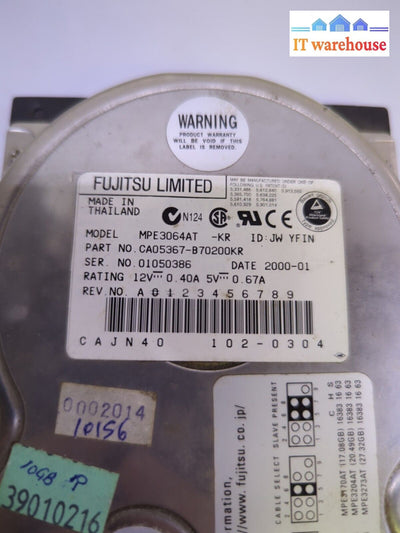 Fujitsu Mpe3064At 3.5’ Ide Hdd 6.4Gb Tested -