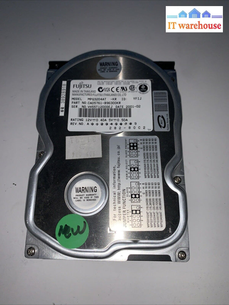 Fujitsu MPG3204AT 3.5’’ 20GB 5400RPM IDE HDD HARD DRIVE